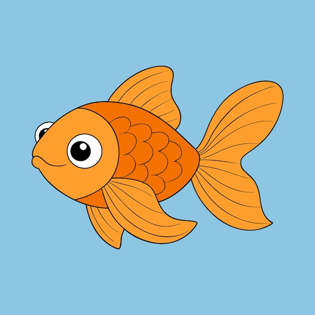 Ilustración de la sonrisa del pez dorado Arte digital lindo y lúdico