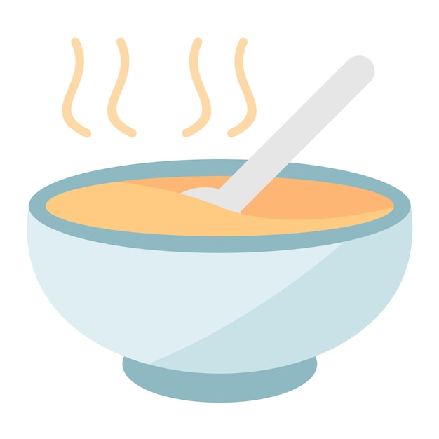 Ilustración de sopa plana