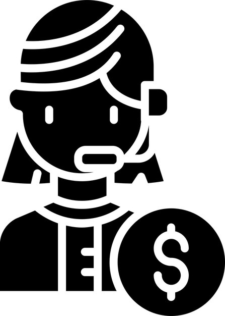 Ilustración de soporte técnico sólido y vector de glifos