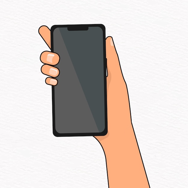 Ilustración de sostener un teléfono móvil con la mano