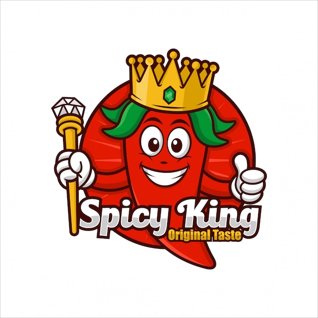 Ilustración de spicy king logo design