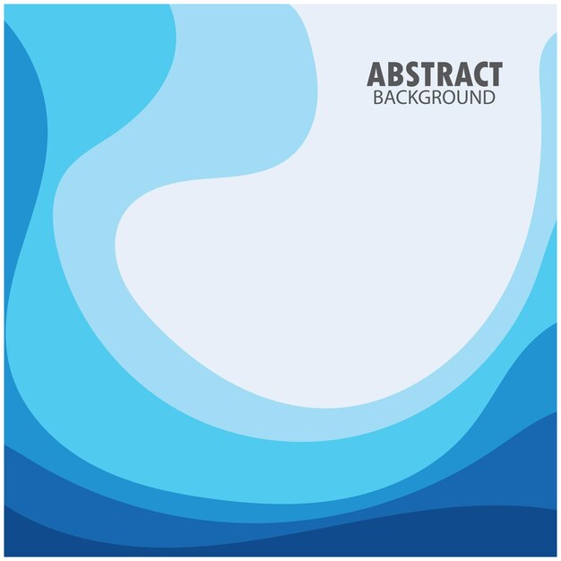 Ilustración de stock de diseño plano de fondo abstracto de vector de onda azul