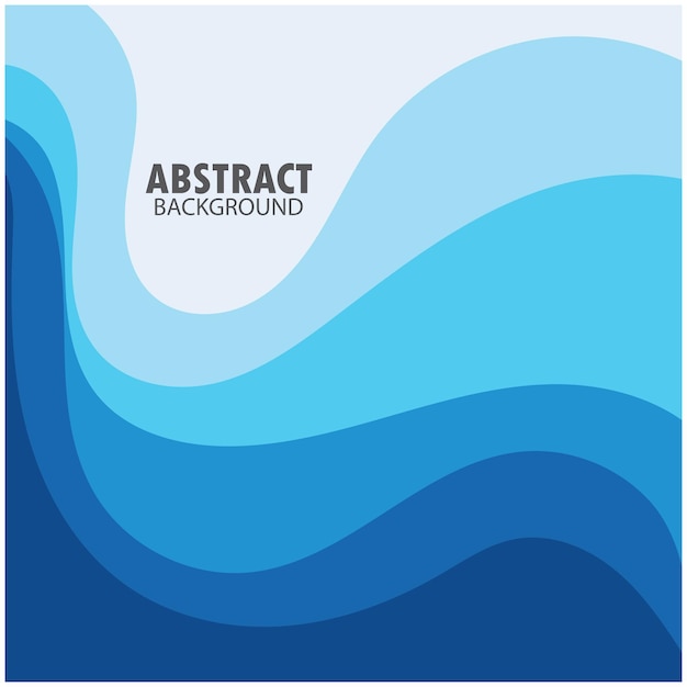 Ilustración de stock de diseño plano de fondo abstracto de vector de onda azul