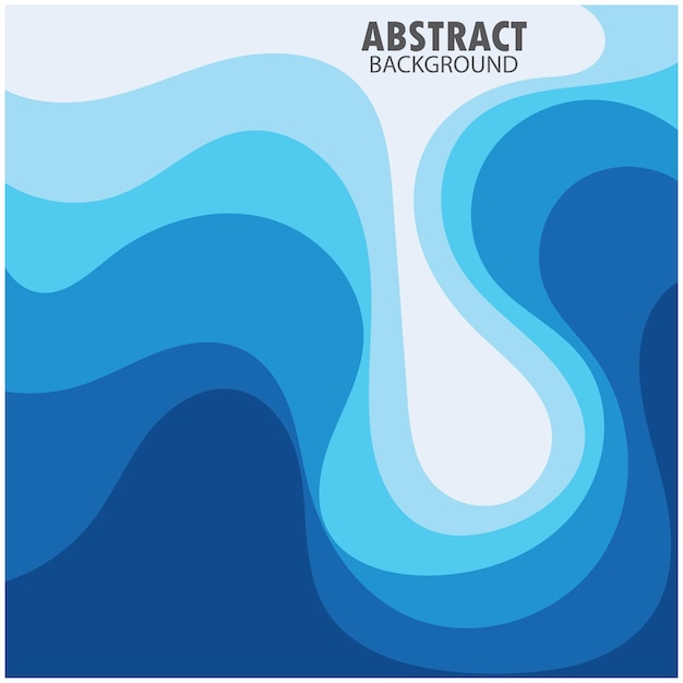 Vector ilustración de stock de diseño plano de fondo abstracto de vector de onda azul
