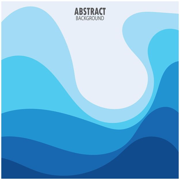Ilustración de stock de diseño plano de fondo abstracto de vector de onda azul