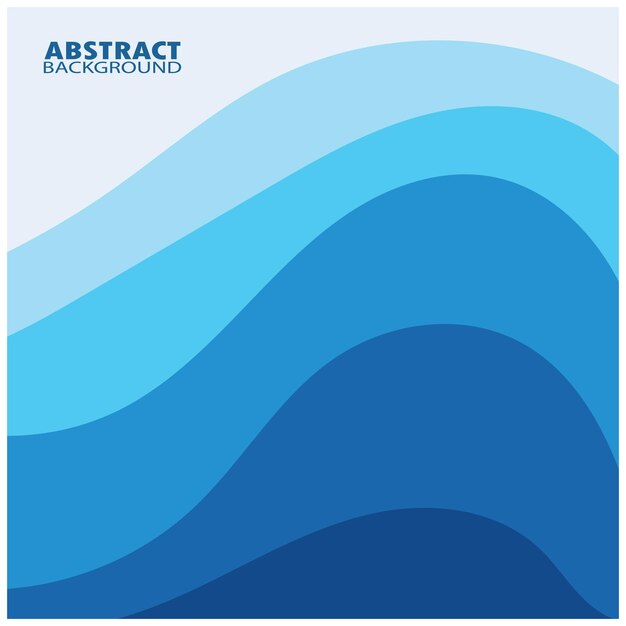 Ilustración de stock de diseño plano de fondo abstracto de vector de onda azul