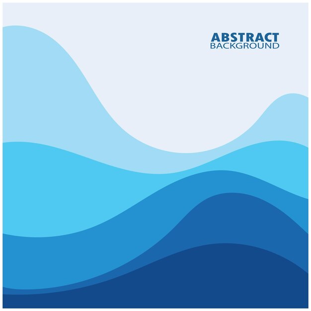 Ilustración de stock de diseño plano de fondo abstracto de vector de onda azul