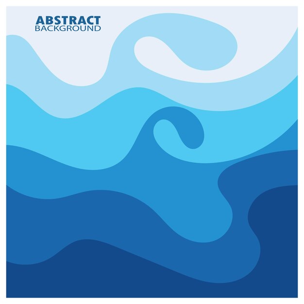 Ilustración de stock de diseño plano de fondo abstracto de vector de onda azul