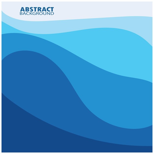 Ilustración de stock de diseño plano de fondo abstracto de vector de onda azul