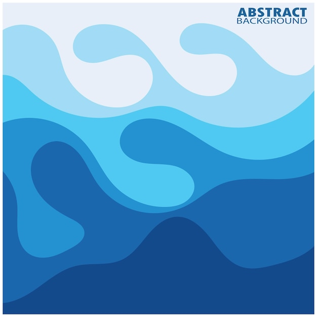 Ilustración de stock de diseño plano de fondo abstracto de vector de onda azul