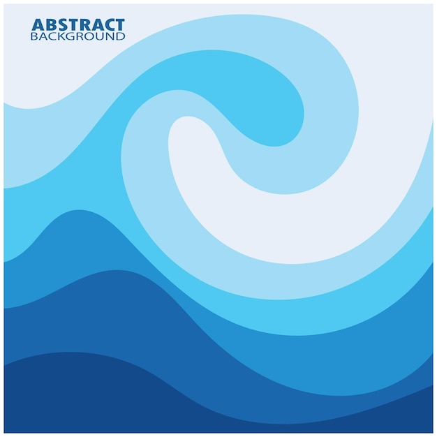 Ilustración de stock de diseño plano de fondo abstracto de vector de onda azul