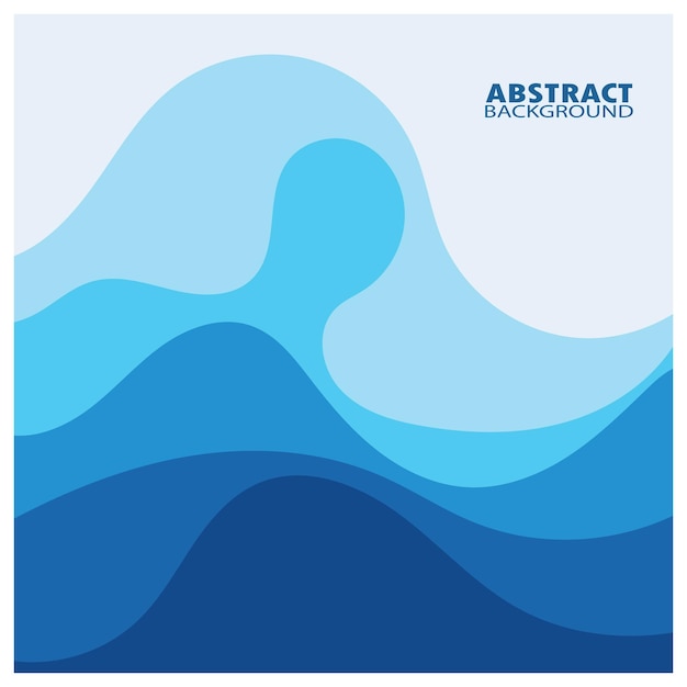 Ilustración de stock de diseño plano de fondo abstracto de vector de onda azul