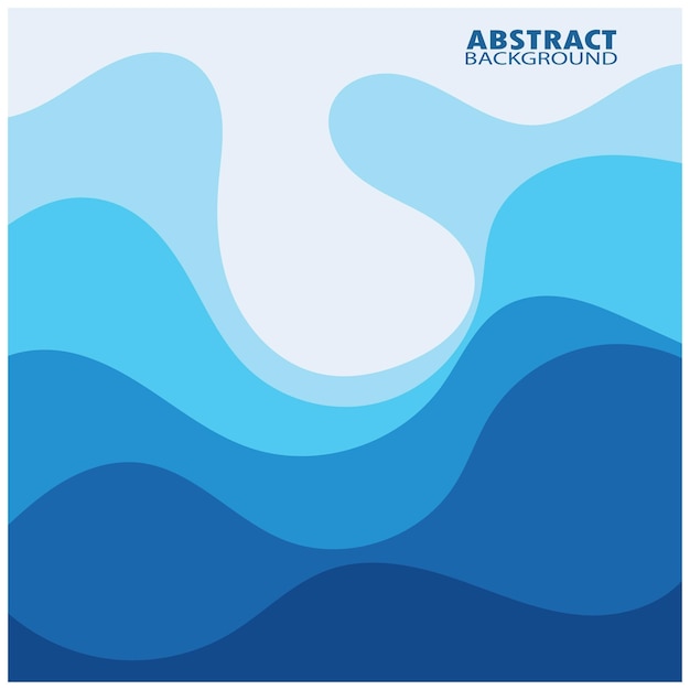 Ilustración de stock de diseño plano de fondo abstracto de vector de onda azul