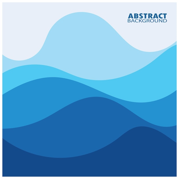 Ilustración de stock de diseño plano de fondo abstracto de vector de onda azul