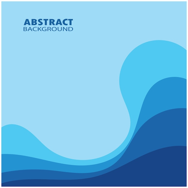 Ilustración de stock de diseño plano de fondo abstracto de vector de onda azul