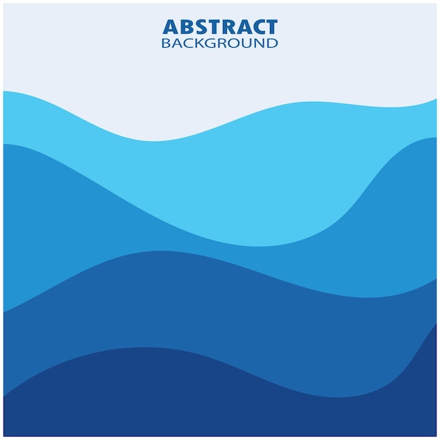 Ilustración de stock de diseño plano de fondo abstracto de vector de onda azul