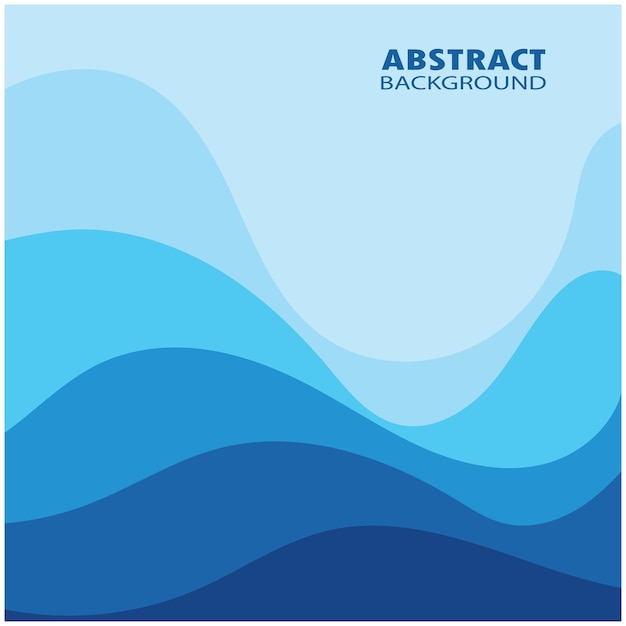 Ilustración de stock de diseño plano de fondo abstracto de vector de onda azul