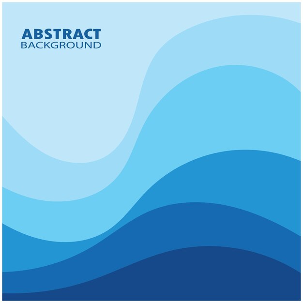 Ilustración de stock de diseño plano de fondo abstracto de vector de onda azul