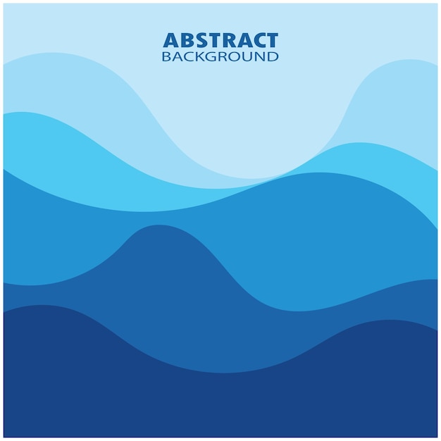 Ilustración de stock de diseño plano de fondo abstracto de vector de onda azul