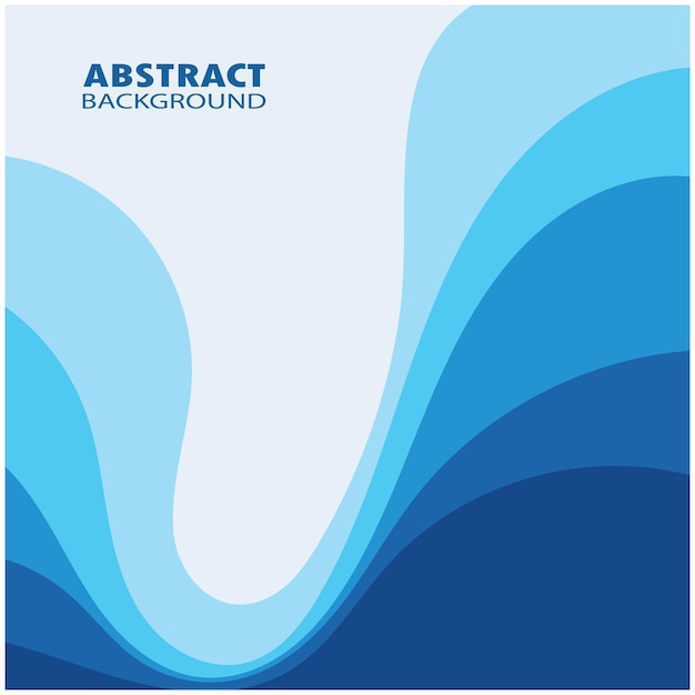 Ilustración de stock de diseño plano de fondo abstracto de vector de onda azul
