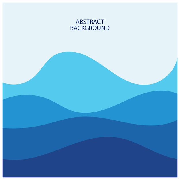 Ilustración de stock de diseño plano de fondo abstracto de vector de onda azul