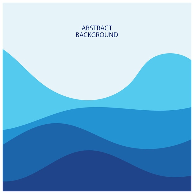 Ilustración de stock de diseño plano de fondo abstracto de vector de onda azul