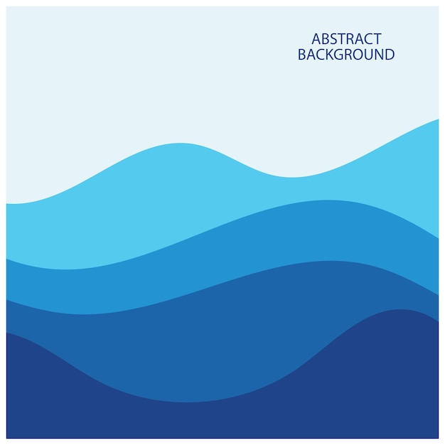 Ilustración de stock de diseño plano de fondo abstracto de vector de onda azul