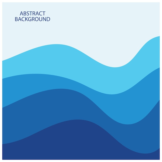 Ilustración de stock de diseño plano de fondo abstracto de vector de onda azul