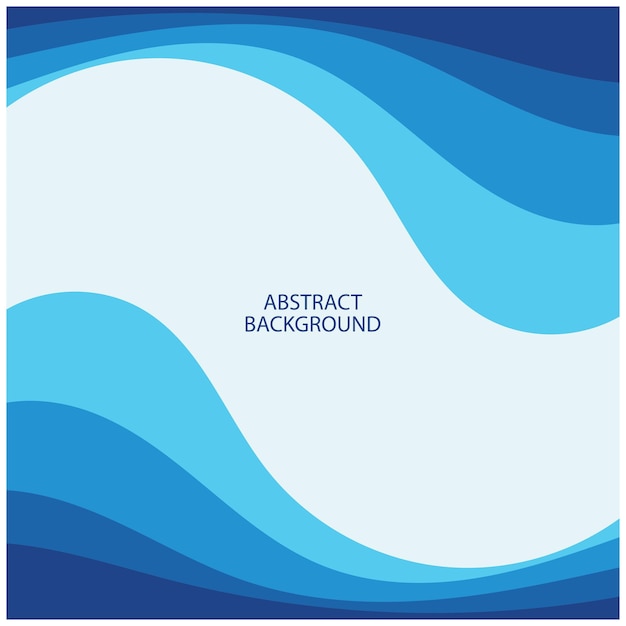 Ilustración de stock de diseño plano de fondo abstracto de vector de onda azul