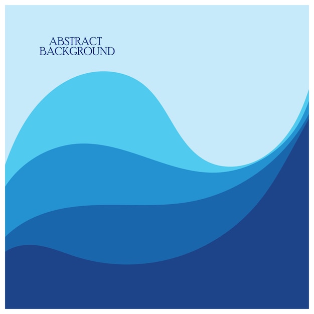 Ilustración de stock de diseño plano de fondo abstracto de vector de onda azul