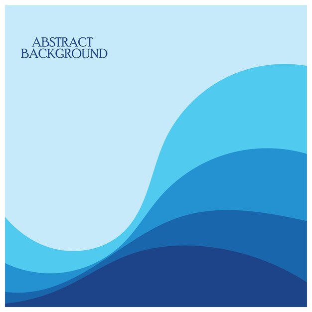 Ilustración de stock de diseño plano de fondo abstracto de vector de onda azul