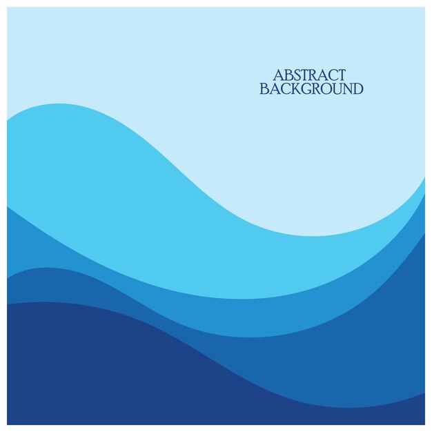 Ilustración de stock de diseño plano de fondo abstracto de vector de onda azul