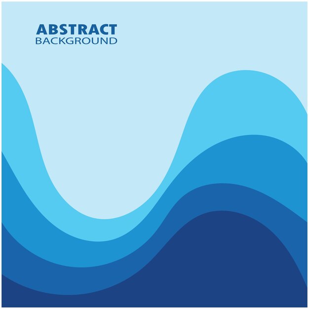 Ilustración de stock de diseño plano de fondo abstracto de vector de onda azul