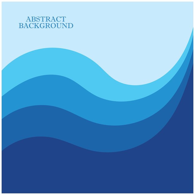Ilustración de stock de diseño plano de fondo abstracto de vector de onda azul