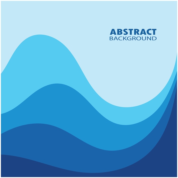 Ilustración de stock de diseño plano de fondo abstracto de vector de onda azul