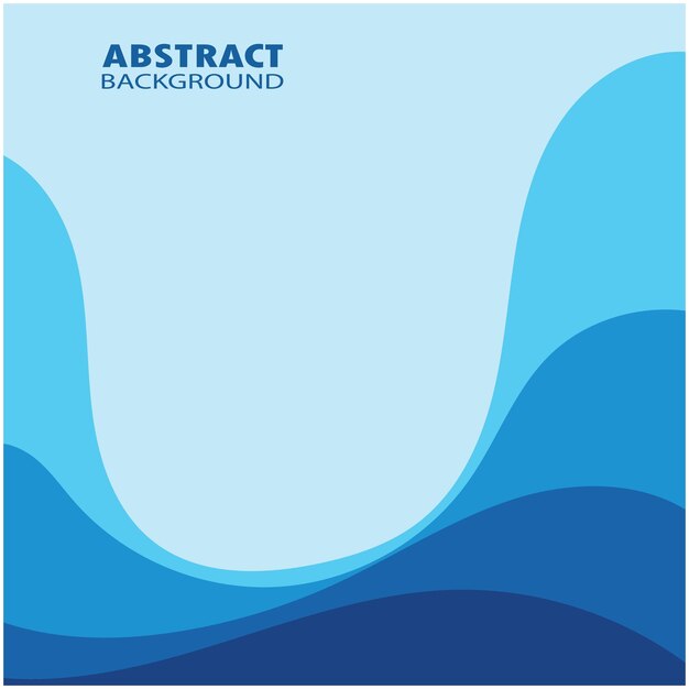 Ilustración de stock de diseño plano de fondo abstracto de vector de onda azul