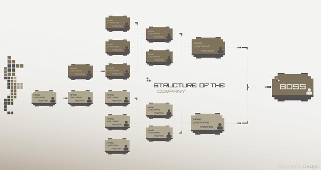 Ilustración de stock de elementos gráficos de estructura organizativa corporativa