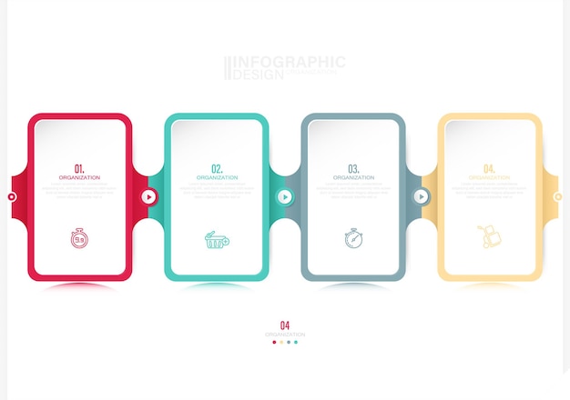 Ilustración de stock de plantilla de vector gráfico de progreso de desarrollo de pasos de infografía compras