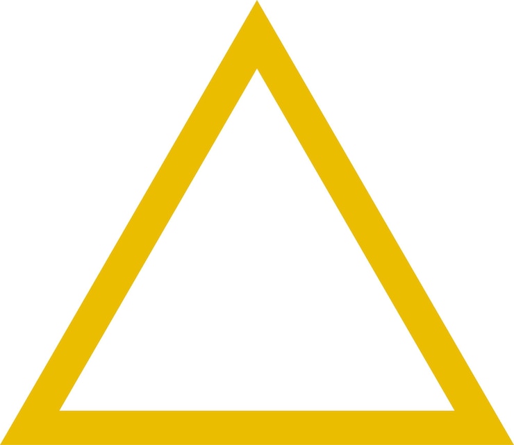 Vector ilustración de stock de símbolo amarillo de triángulo de calamar de juego