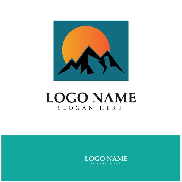 Ilustración de stock de Sun Mountain Logo Icon Design