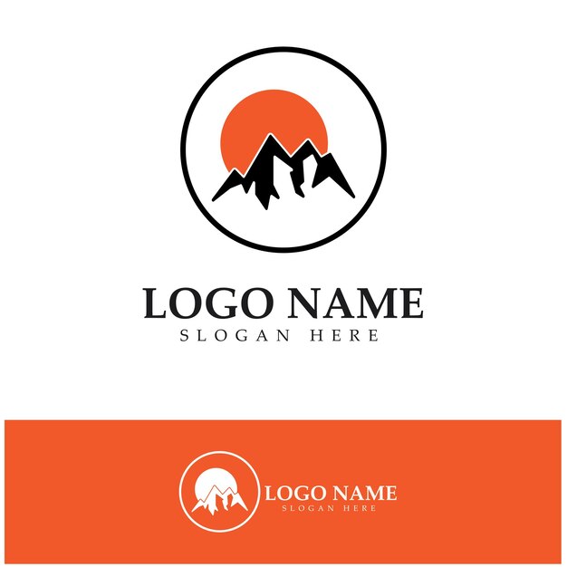 Ilustración de stock de Sun Mountain Logo Icon Design