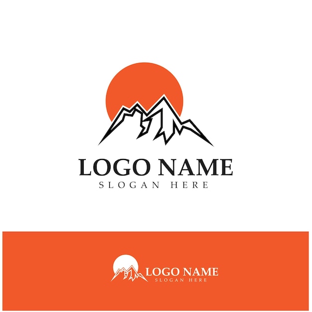 Ilustración de stock de sun mountain logo icon design