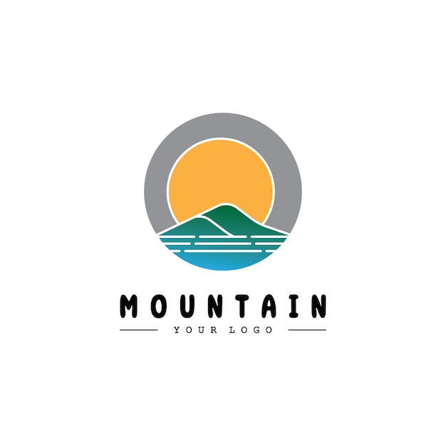 Ilustración de stock de Sun Mountain Logo Icon Design