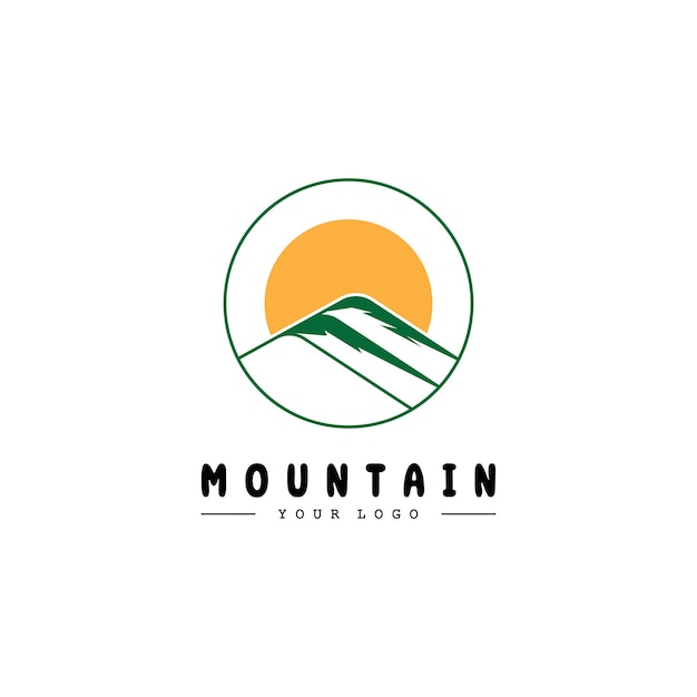 Ilustración de stock de Sun Mountain Logo Icon Design