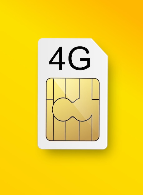 Ilustración de stock de vector de símbolo de tecnología de telecomunicaciones móviles de tarjeta sim G