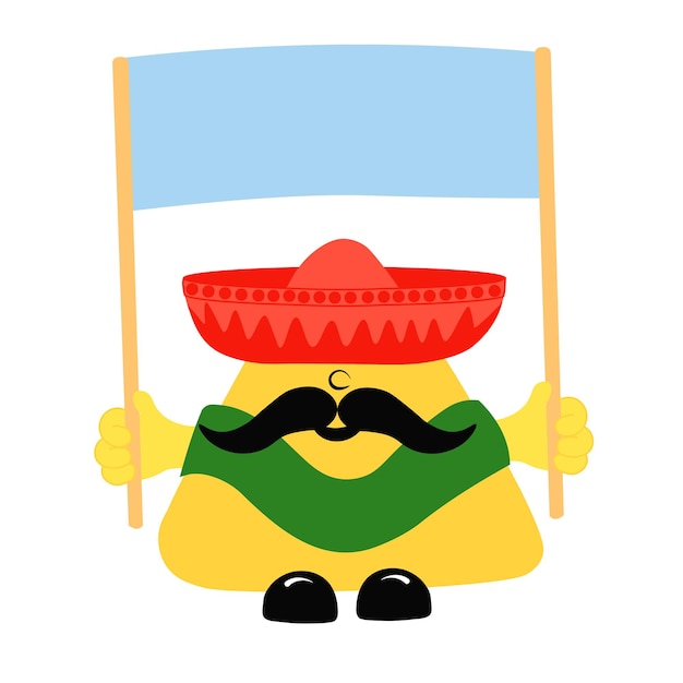 Ilustración de stock vectorial de nachos. Comida mexicana. Lindo. Las patatas fritas son crujientes. comida latinoamericana.