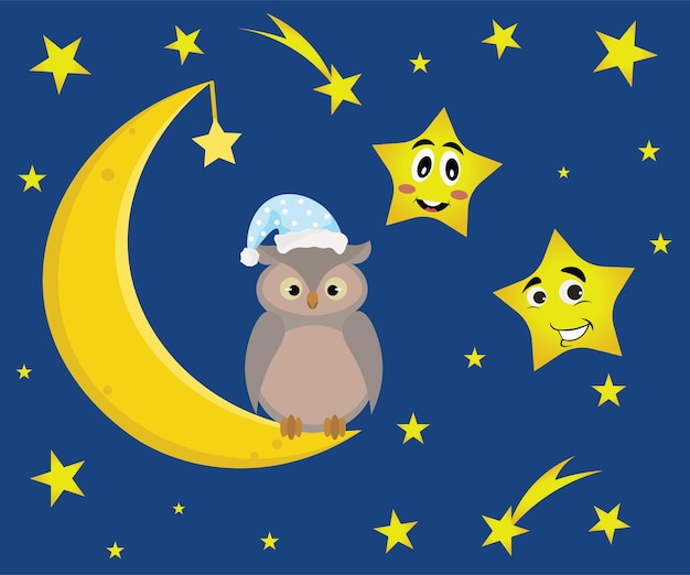 Ilustración del sueño cielo estrella luna