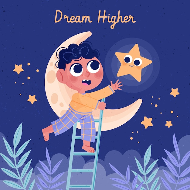 Vector ilustración de sueños mágicos dibujados a mano