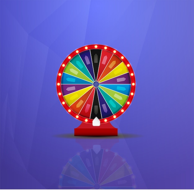 Ilustración de suerte de lotería Wheel Of Fortune. Juego de azar de casino.