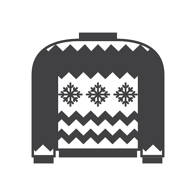 Ilustración de suéter feo de invierno de lana en diseño de esquema Icono de vector de silueta de sudadera